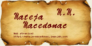 Mateja Macedonac vizit kartica